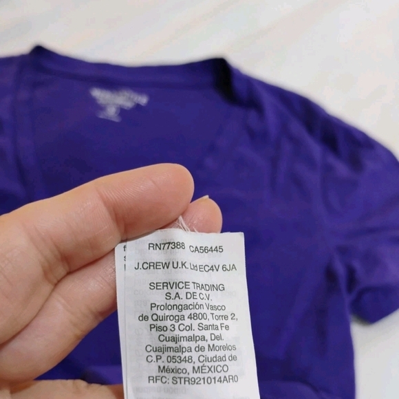 J. Crew Women's V-Neck Short Sleeve Tee - Deep Purple - Picture 4 of 6